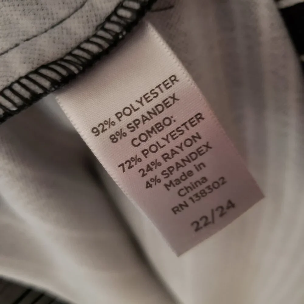 Avenue 22 24 2X Jacket Blazer Black White Striped Knit Office Minimalist Stretch